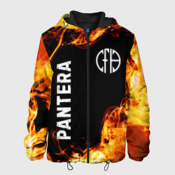 Куртка с капюшоном мужская Pantera и пылающий огонь, цвет: 3D-черный