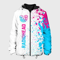 Мужская куртка Radiohead neon gradient style: по-вертикали