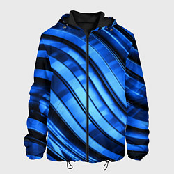 Куртка с капюшоном мужская Темно-синий металлик, цвет: 3D-черный