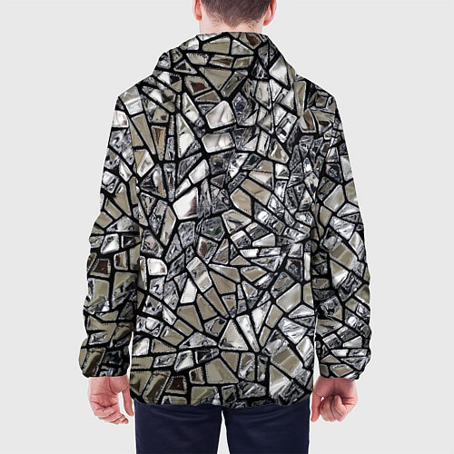 Мужская куртка Зеркальные пластины - паттерн / 3D-Белый – фото 4