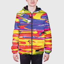 Куртка с капюшоном мужская Красочный бум, цвет: 3D-черный — фото 2