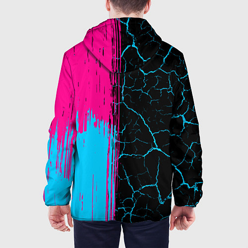 Мужская куртка Radiohead - neon gradient: по-вертикали / 3D-Черный – фото 4