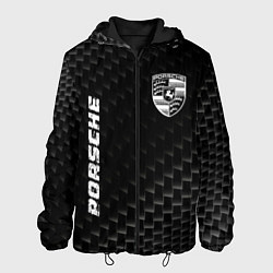Куртка с капюшоном мужская Porsche карбоновый фон, цвет: 3D-черный