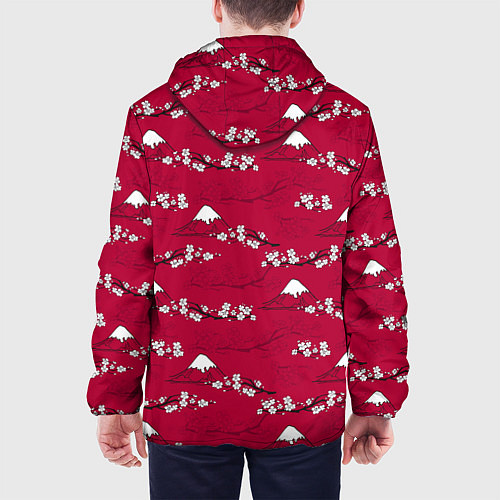 Мужская куртка Японский паттерн - цветение сакуры / 3D-Белый – фото 4