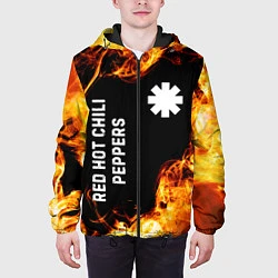 Куртка с капюшоном мужская Red Hot Chili Peppers и пылающий огонь, цвет: 3D-черный — фото 2