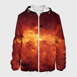 Куртка с капюшоном мужская Огненная галактика, цвет: 3D-белый