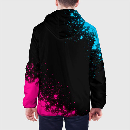 Мужская куртка Black Clover - neon gradient: надпись, символ / 3D-Черный – фото 4