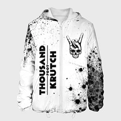 Куртка с капюшоном мужская Thousand Foot Krutch и рок символ на светлом фоне, цвет: 3D-белый