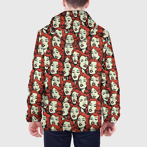 Мужская куртка Лица девушек / 3D-Черный – фото 4