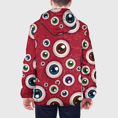 Мужская куртка Множество жутких глаз / 3D-Белый – фото 4