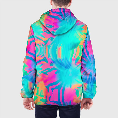 Мужская куртка Кислотный тай-дай: паттерн / 3D-Белый – фото 4