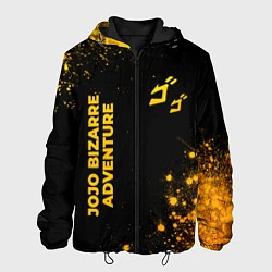 Куртка с капюшоном мужская JoJo Bizarre Adventure - gold gradient: надпись, с, цвет: 3D-черный