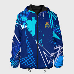 Куртка с капюшоном мужская Реал Мадрид фк эмблема, цвет: 3D-черный