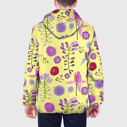 Мужская куртка Фиолетовый цветник / 3D-Черный – фото 4