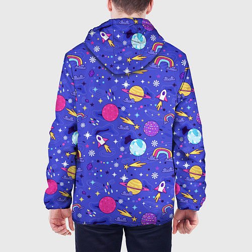 Мужская куртка Планеты и кометы / 3D-Белый – фото 4