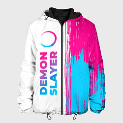 Куртка с капюшоном мужская Demon Slayer neon gradient style: по-вертикали, цвет: 3D-черный