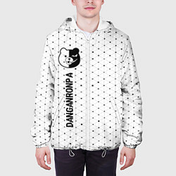 Куртка с капюшоном мужская Danganronpa glitch на светлом фоне: по-вертикали, цвет: 3D-белый — фото 2