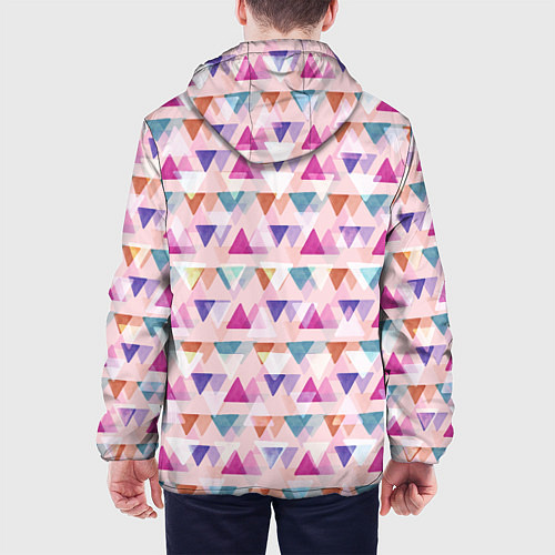 Мужская куртка Цветные треугольники / 3D-Белый – фото 4