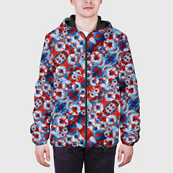 Куртка с капюшоном мужская Цветы России, цвет: 3D-черный — фото 2