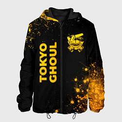 Куртка с капюшоном мужская Tokyo Ghoul - gold gradient: надпись, символ, цвет: 3D-черный