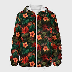 Мужская куртка Тропические цветы паттерн