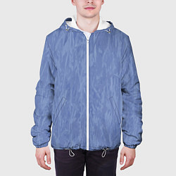 Куртка с капюшоном мужская Текстура лавандовый, цвет: 3D-белый — фото 2