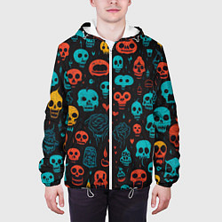Куртка с капюшоном мужская Skull party, цвет: 3D-белый — фото 2