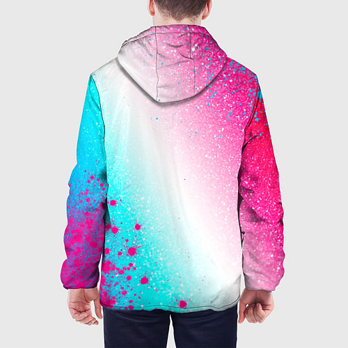 Мужская куртка Skyrim neon gradient style: надпись, символ / 3D-Черный – фото 4