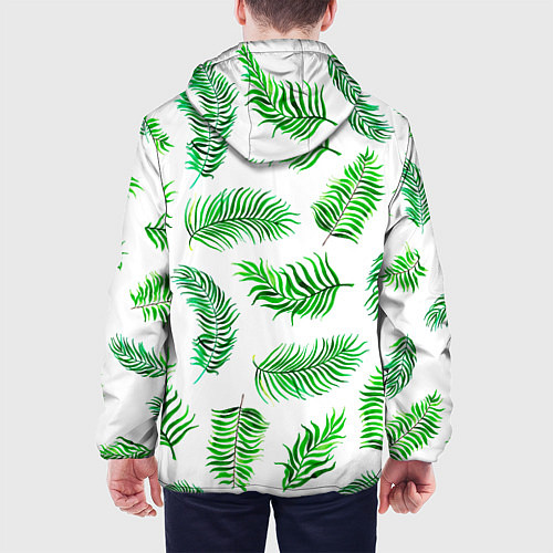 Мужская куртка Лесной папоротник нарисованный акварелью / 3D-Белый – фото 4