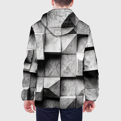 Мужская куртка Каменные плиты и обман зрения / 3D-Черный – фото 4