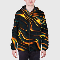 Куртка с капюшоном мужская Gold waves, цвет: 3D-черный — фото 2