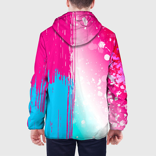 Мужская куртка CreepyPasta neon gradient style: по-вертикали / 3D-Черный – фото 4