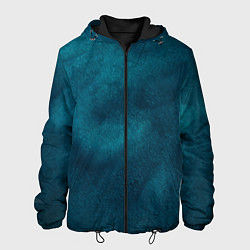 Куртка с капюшоном мужская Синие туманные камешки, цвет: 3D-черный