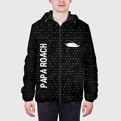 Куртка с капюшоном мужская Papa Roach glitch на темном фоне: надпись, символ, цвет: 3D-черный — фото 2