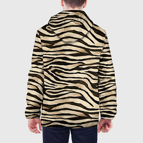 Мужская куртка Шкура зебры и белого тигра / 3D-Черный – фото 4