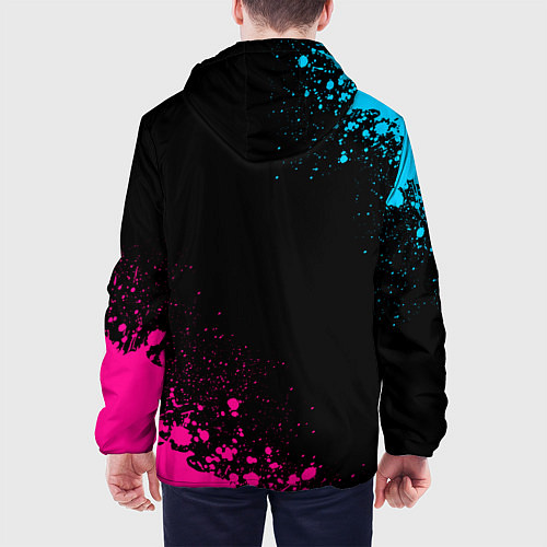 Мужская куртка Gears of War - neon gradient: надпись, символ / 3D-Черный – фото 4