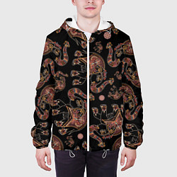 Куртка с капюшоном мужская Слон индийский, цвет: 3D-белый — фото 2