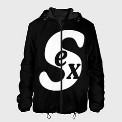 Куртка с капюшоном мужская SEX надпись, цвет: 3D-черный