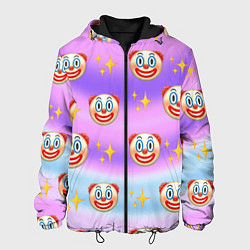 Куртка с капюшоном мужская Узор с Клоунами, цвет: 3D-черный