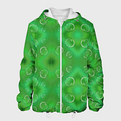 Куртка с капюшоном мужская Зеленый орнамент, цвет: 3D-белый