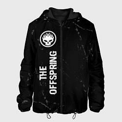 Куртка с капюшоном мужская The Offspring glitch на темном фоне: по-вертикали, цвет: 3D-черный