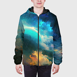 Куртка с капюшоном мужская Далекий космос, цвет: 3D-черный — фото 2