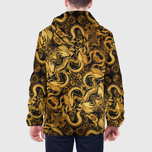 Мужская куртка Золотые китайские драконы / 3D-Белый – фото 4