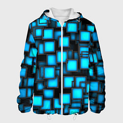 Мужская куртка Геометрия - синие квадраты