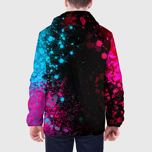 Мужская куртка Burzum - neon gradient: по-вертикали / 3D-Черный – фото 4
