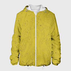 Мужская куртка Рябь - зеленовато-желтый и фиолетовый - узор Хуф и