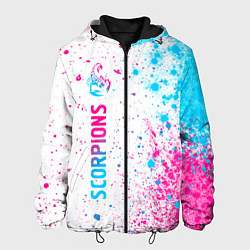 Куртка с капюшоном мужская Scorpions neon gradient style: по-вертикали, цвет: 3D-черный