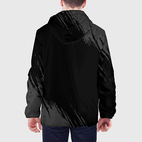 Мужская куртка Danganronpa glitch на темном фоне: надпись, символ / 3D-Черный – фото 4