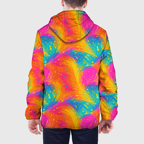 Мужская куртка Насыщенные яркие краски / 3D-Белый – фото 4