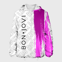 Куртка с капюшоном мужская Bon Jovi rock legends: по-вертикали, цвет: 3D-белый